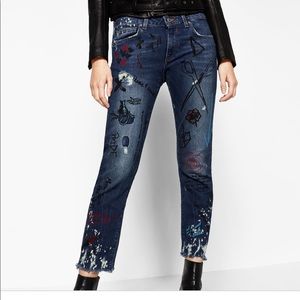 NWOT ZARA printed cigarette jeans 👖